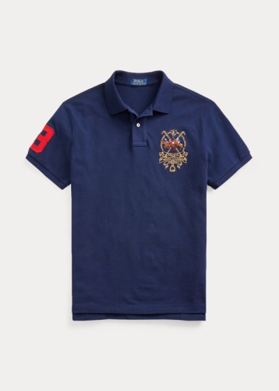 Polo Ralph Lauren Custom Slim Triple-Pony Polo Herre Danmark (RBZCF7048)